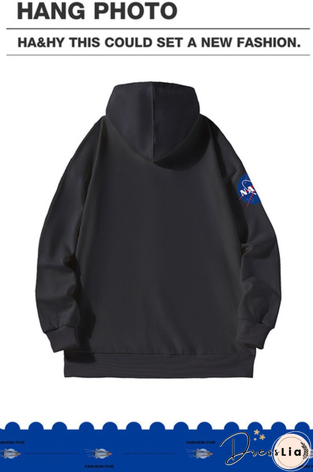 Unisex Hooded Sweater Bear Baseball Long-Sleeved Tops Nasa Tide Brand Pullovers Sweatshirts