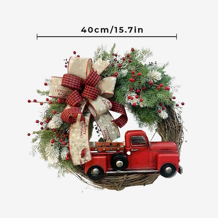 Christmas Red Truck Wreath Decor