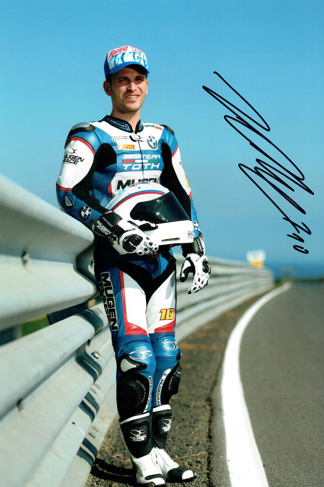 Imre TOTH 2015 SIGNED 12x8 Portrait Photo Poster painting Superbike BMW AFTAL Autograph COA