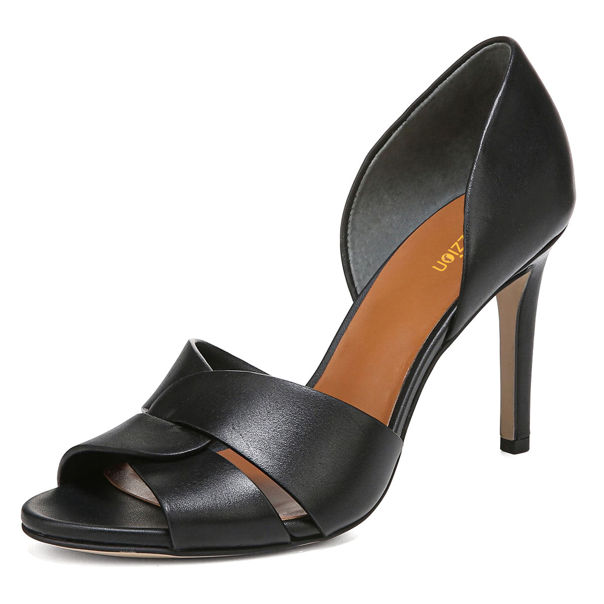 Black Open Toe Stiletto Heel Pumps Shoes with Twist Strappy Design Nicepairs