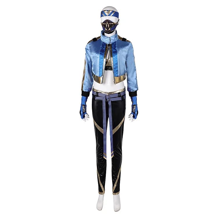 Mortal Kombat Kitana Blue Set Cosplay Costume Outfits Halloween Carnival Suit