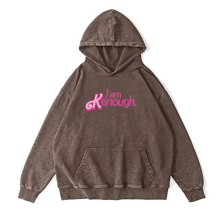 I Am Kenough Graphic Pocket Washed Hoodie