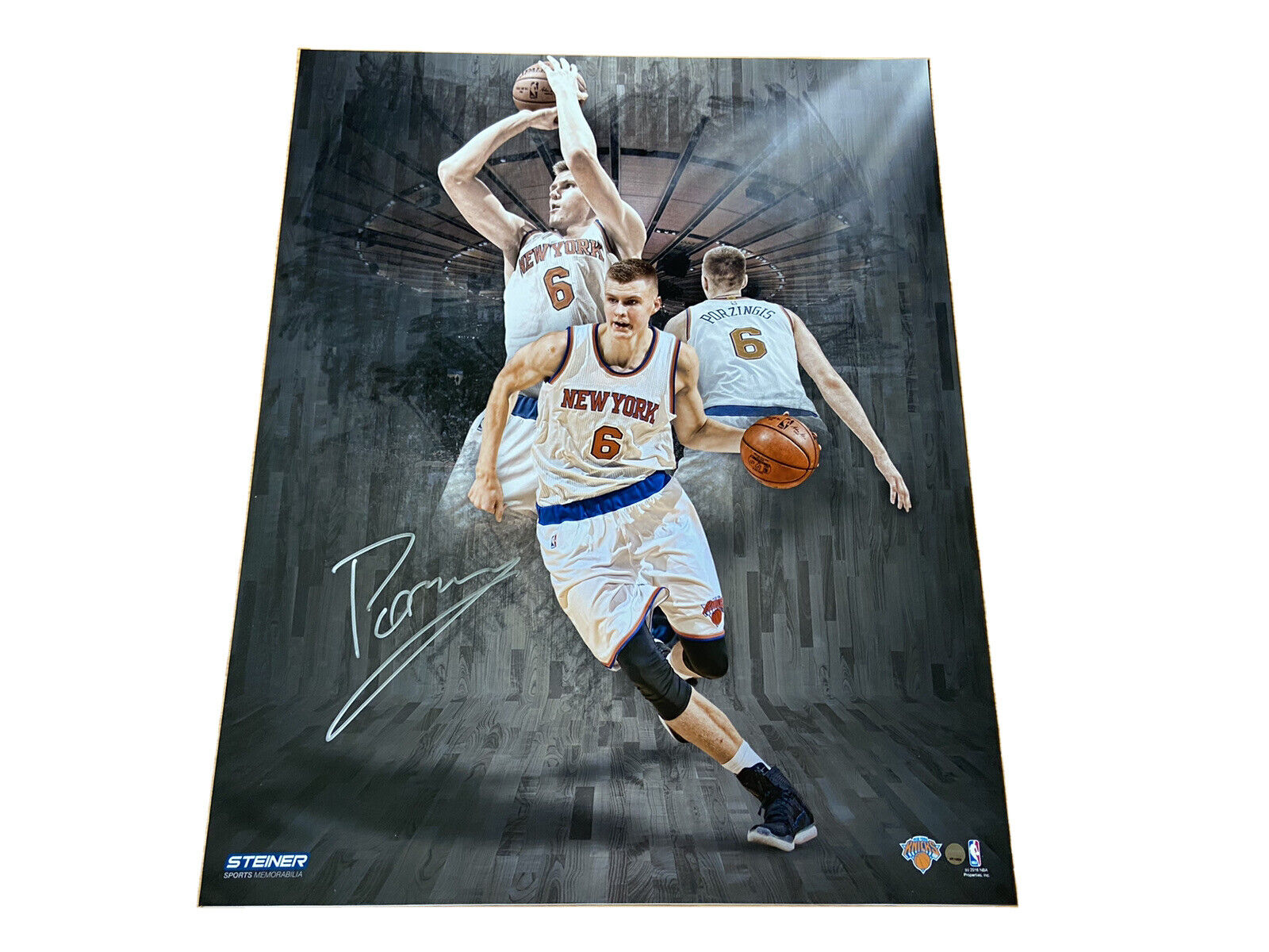 Kristaps Porzingis Knicks Luka Doncic Autographed Signed 16X20 Photo Poster painting Steiner COA