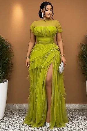 metallic ruched slim-fit formal party maxi dresses-gold Logarl Metallic Ruched Slim Fit Formal Party Maxi Dresses Gold