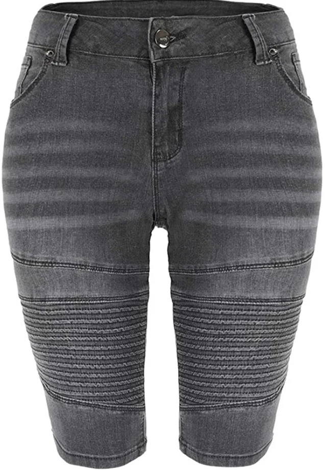 Toloer Elastic Cat Beard Pleated Hem Jeans In Pants Woman-Outfit Ideas