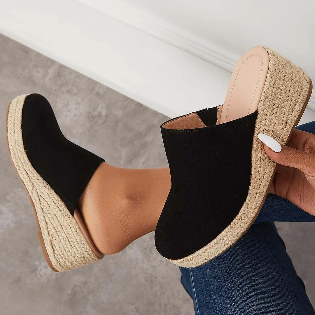 Women's Espadrilles Mule Wedges Platform Slip on Backless Sandals