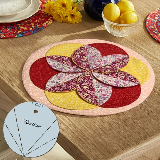 Beautiful DIY Fabric Folded Flower Placemat Promo Template + Instructions