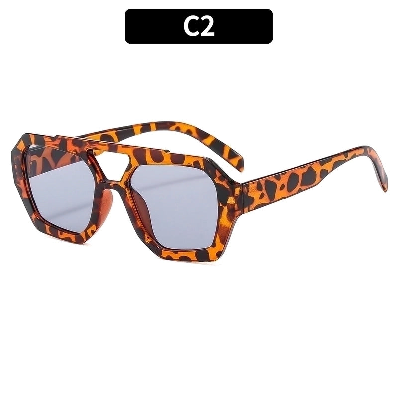 IG Style Retro Sports Geometric Leopard Pc Avaitor Full Frame Women’s Sunglasses