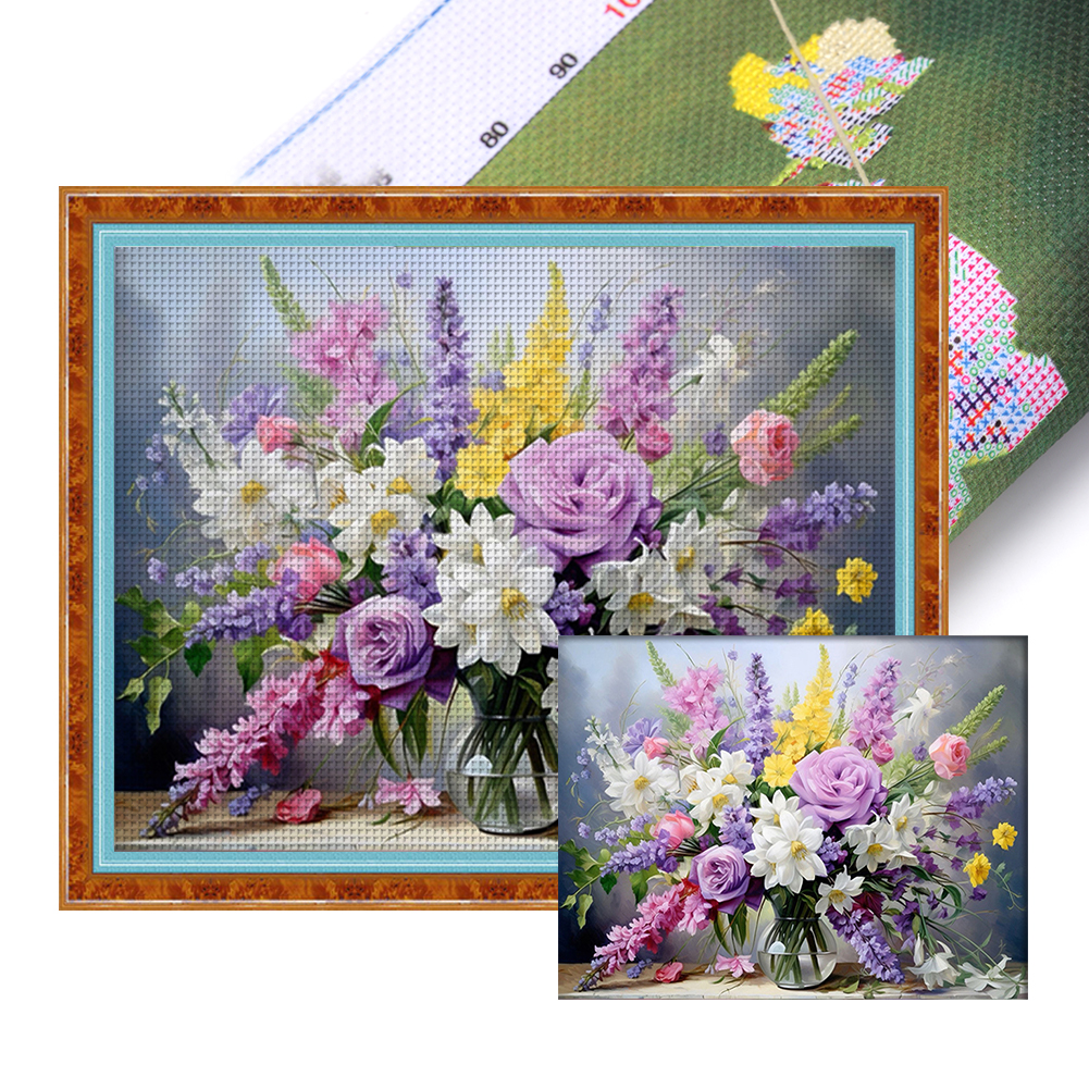 11CT Full Stamped Cross Stitch Kit - Flower (50*40CM) Decoration Ornaments  Gift Hobbycraft Pinterest Craftsy Embroidery Stamped Counted Cross Stitch  Kit for Kids Adults Beginners, Needlework Cross Stitch Kits, Art Craft Handy