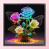 Luminous Rose Vase-11CT Stamped Cross Stitch 40*40cm/15.75*15.75in tapestrymarket