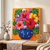 Monstera Deliciosa Vase Button Picture Art DIY Kit 30x30cm Frame Button Painting
