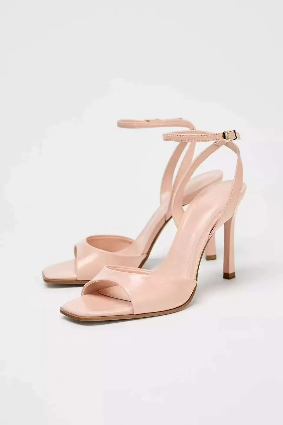 Breakj Breakj New Niche Leather Cat With Exposed Toe Sandals Women French Retro Simple Thin Tie Shoes
