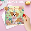 6pcs Diamond Painting Birthday Greeting Card Set with Envelope Daily Wishing Cards for Birthdays Thanksgiving & Special Occasion