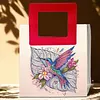Sac &agrave; main DIY peinture en diamant avec poign&eacute;e carr&eacute;e, sac fourre-tout en diamant pour maquillage, kits de peintures multi-usages en diamants, sacs &agrave; main cr&eacute;atifs pour femmes, cadeau artisanal pour filles (colibri)