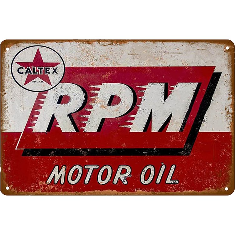 Caltex RPM Motor Oil - Vintage Tin Signs/Wooden Signs - 7.9x11.8in & 11.8x15.7in