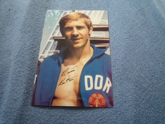 KLAUS KATZUR signed autograph In Person 10 x15 cm swim silver medal Olympia 1972