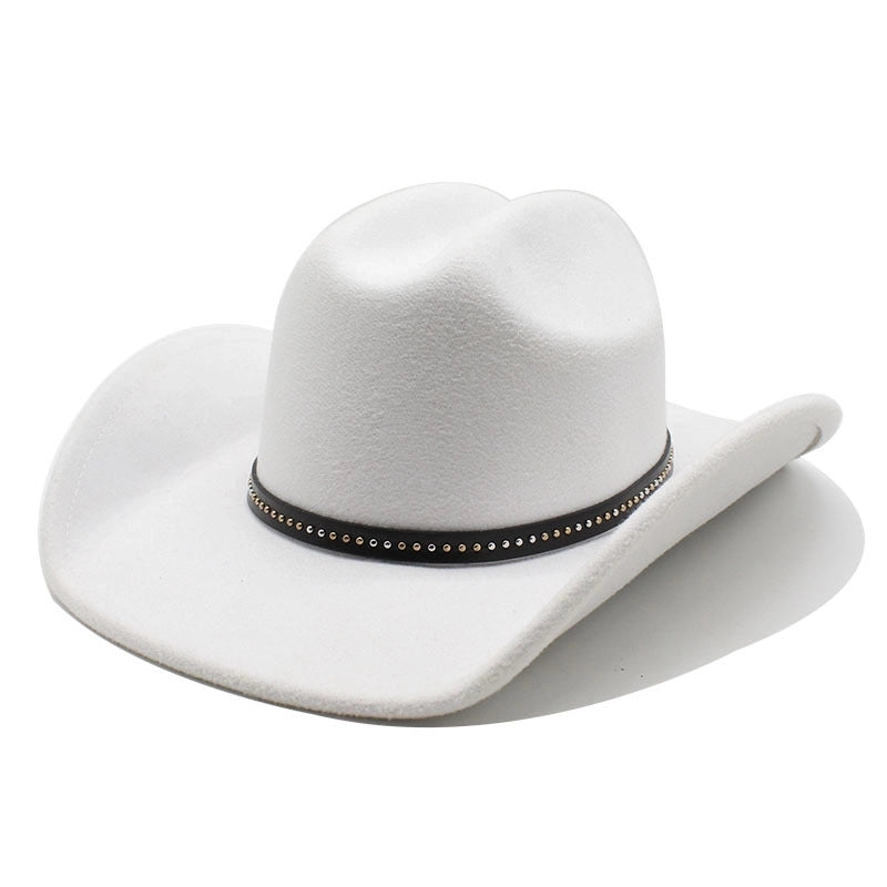 Retro British Coffee Woolen Hat Autumn And Winter Men’s And Women’s Western Cowboy Hat Big Brim Wide Brim Sun Hat Tide