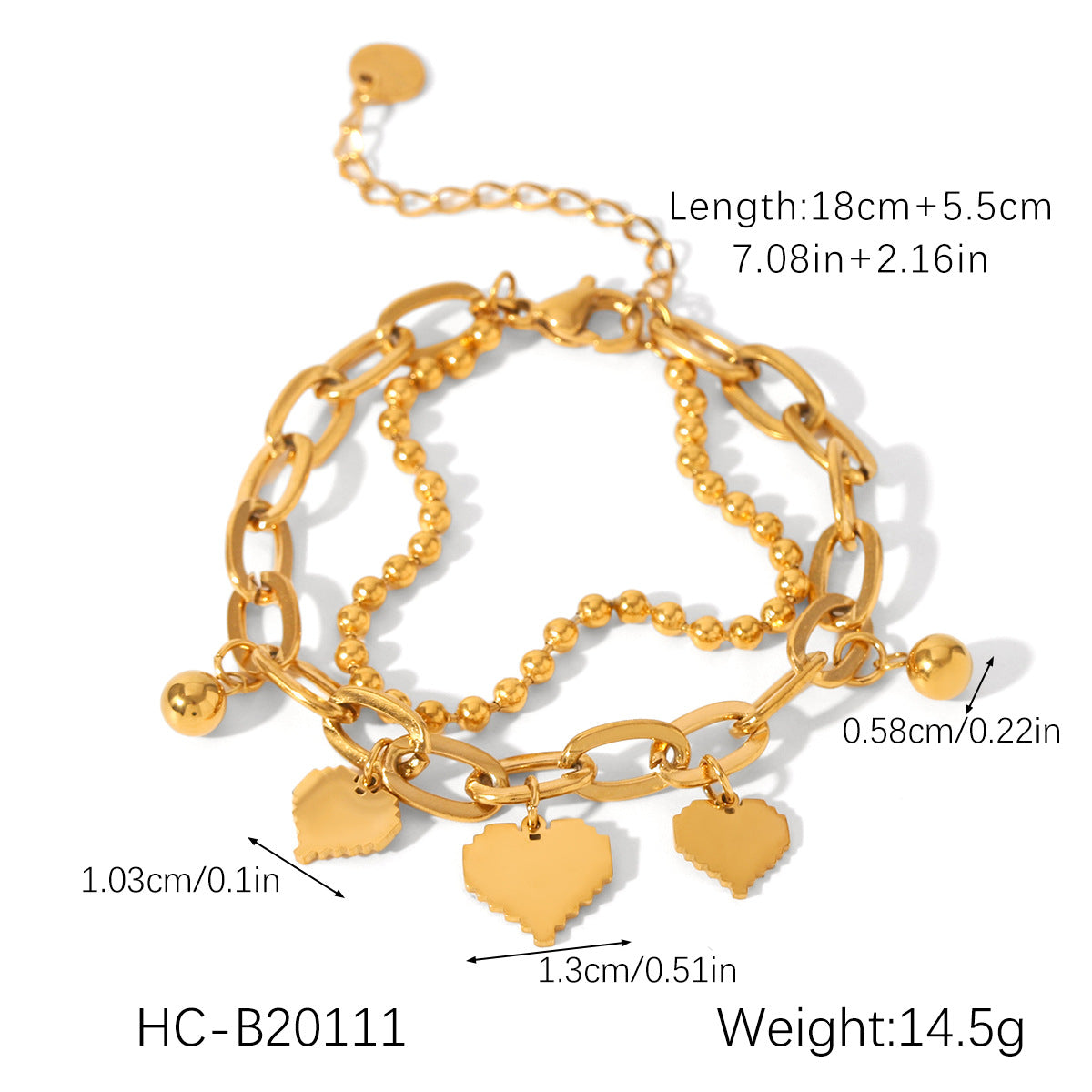 Stainless Steel Bracelet Ot Buckle Love Pearl Bracelet Female Titanium Steel Jewelry