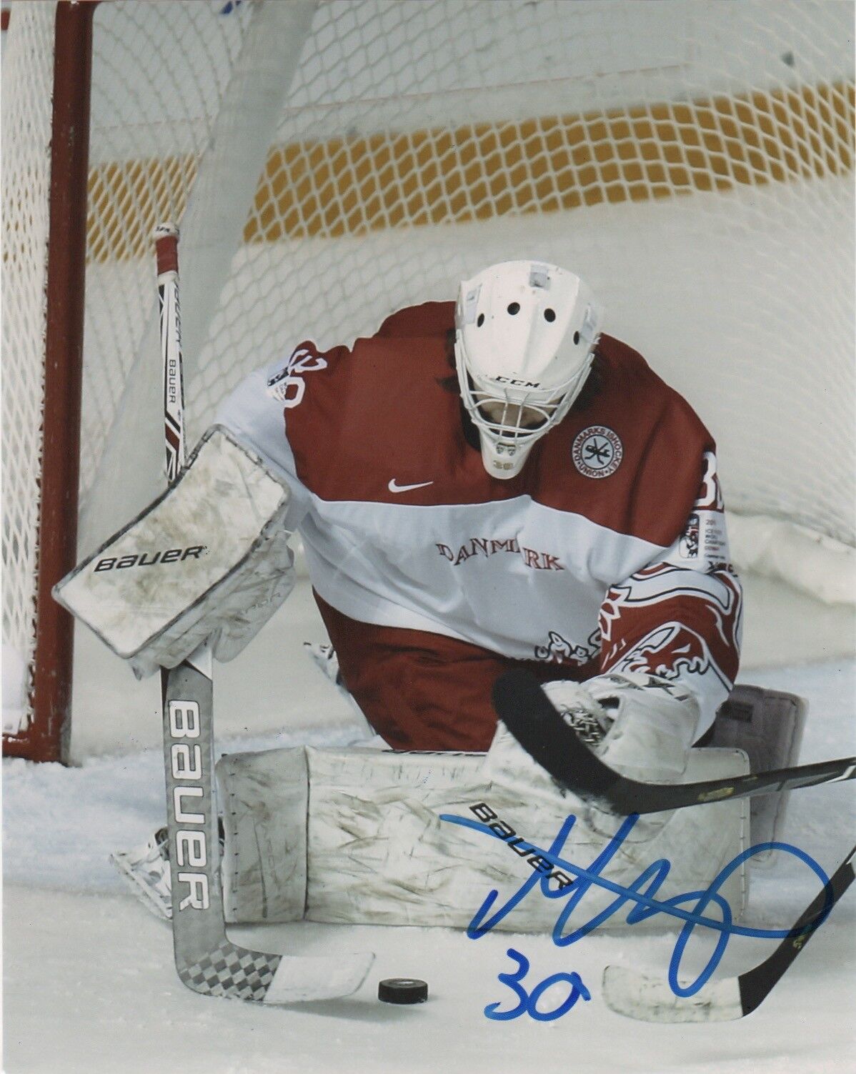 Denmark Mads Soegaard Autographed Signed 8x10 IIHF Photo Poster painting COA #3