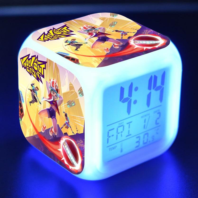 Knockout City Digital Alarm Clock Wake Up LED Night Light Bedside Clock Birthday Gifts for Kids