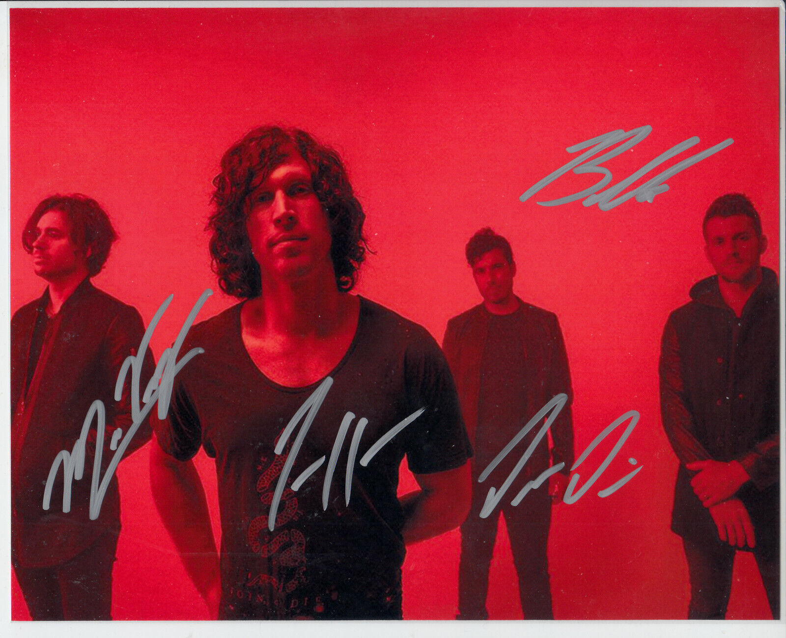 Nothing More rock band Johnny Hawkins +3 Signed Autograph 8x10