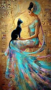 Luxury AB Velvet Diamond Painting Kit - Woman and cat