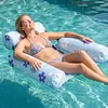 Inflatable Pool Lounge Chair Foldable Adult Water Sofa Float with Backrest Blow Up Floating Hammock for Lake Beach Backyard &  Parties