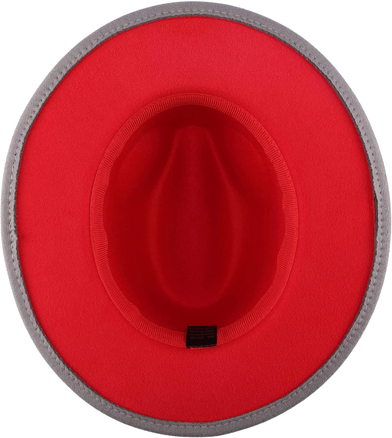 Two Tone Red Bottom Wide Brim Wool Felt Fedora Hat 