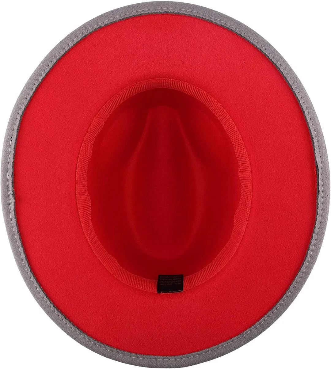 Two Tone Red Bottom Wide Brim Wool Felt Fedora Hat 