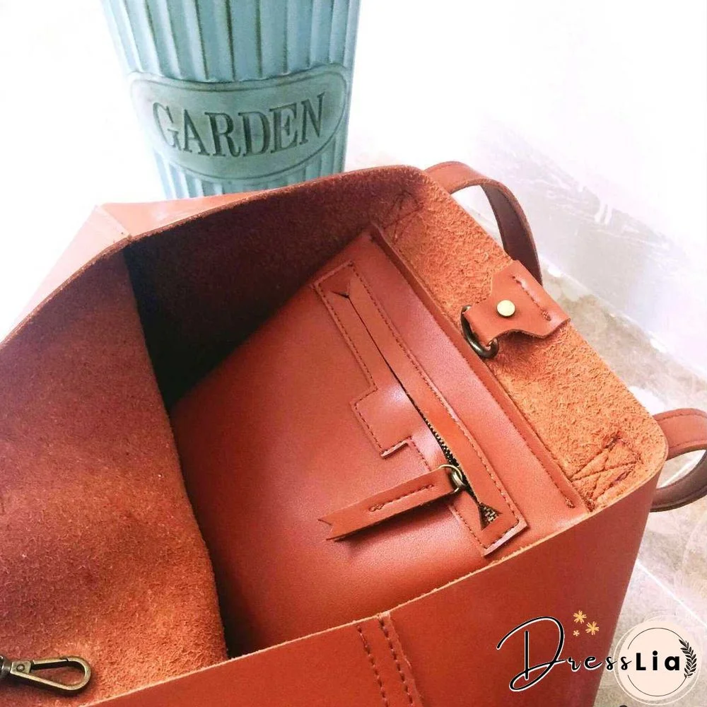 Brown Leather Womens Tote Bags School Handbags