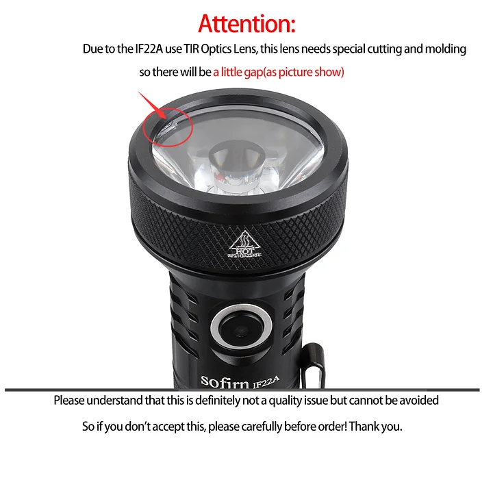 Sofirn IF22A Rechargeable EDC Flashlight Spotlight, Powerful