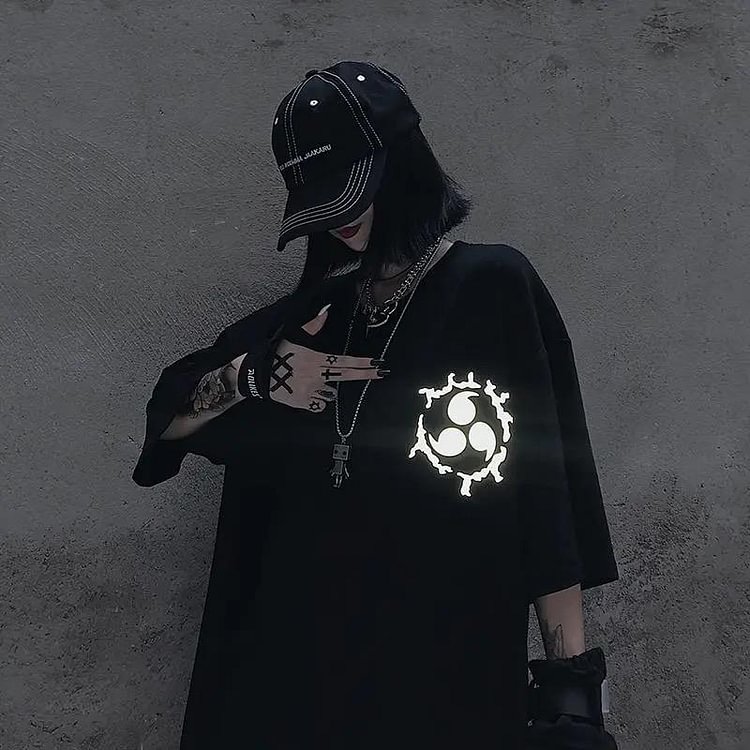 Anime Naruto Uchiha Sharingan Reflective T-shirt weebmemes