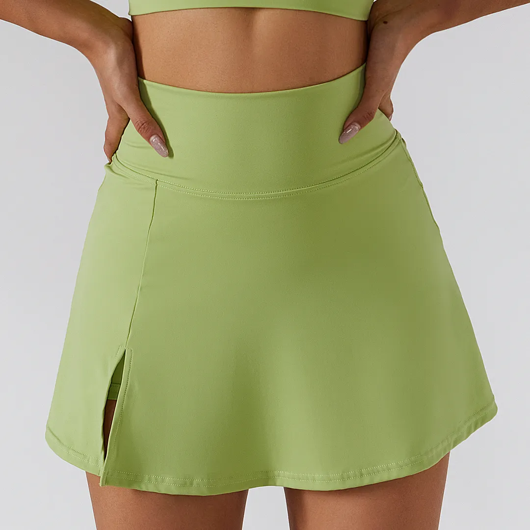 Women's Pleated Mini Sports Yoga Tennis Skirt With Shorts Underneath