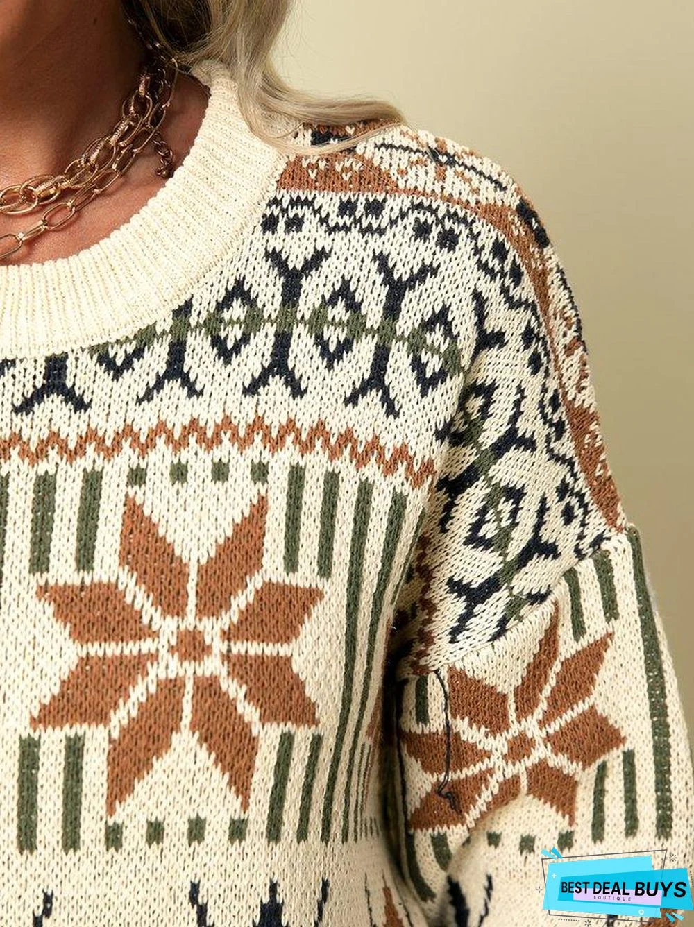 Holiday Tribal Long Sleeve Sweater