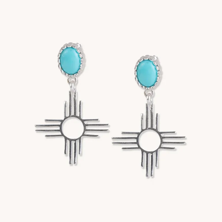 Sun Turquoise Necklace Earrings Set