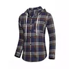 Men's Casual Plaid Hooded Long Sleeve Shirt