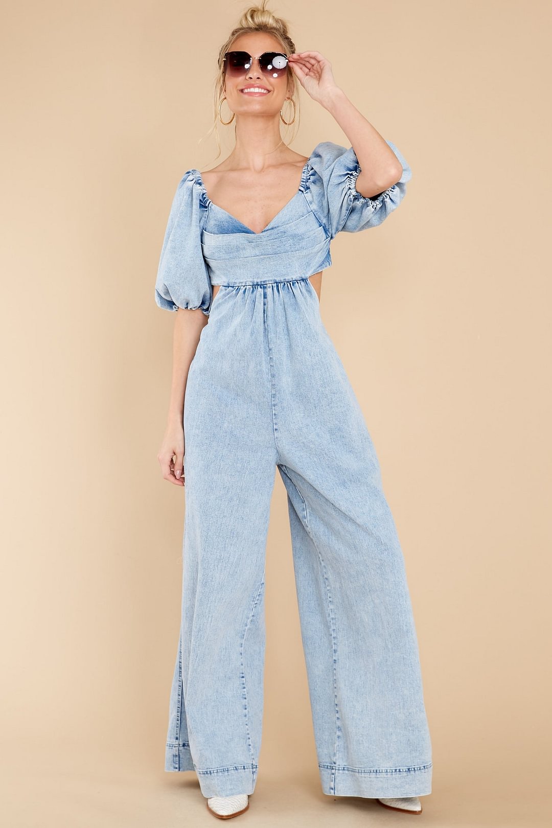 Daring Beauty Light Denim Jumpsuit