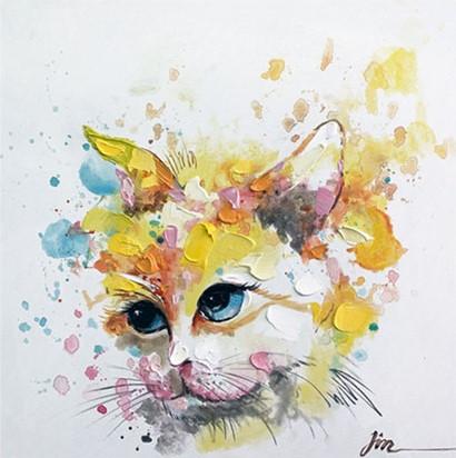 

Watercolor Cat – Paint By Numbers - 40*50CM, 501 Original