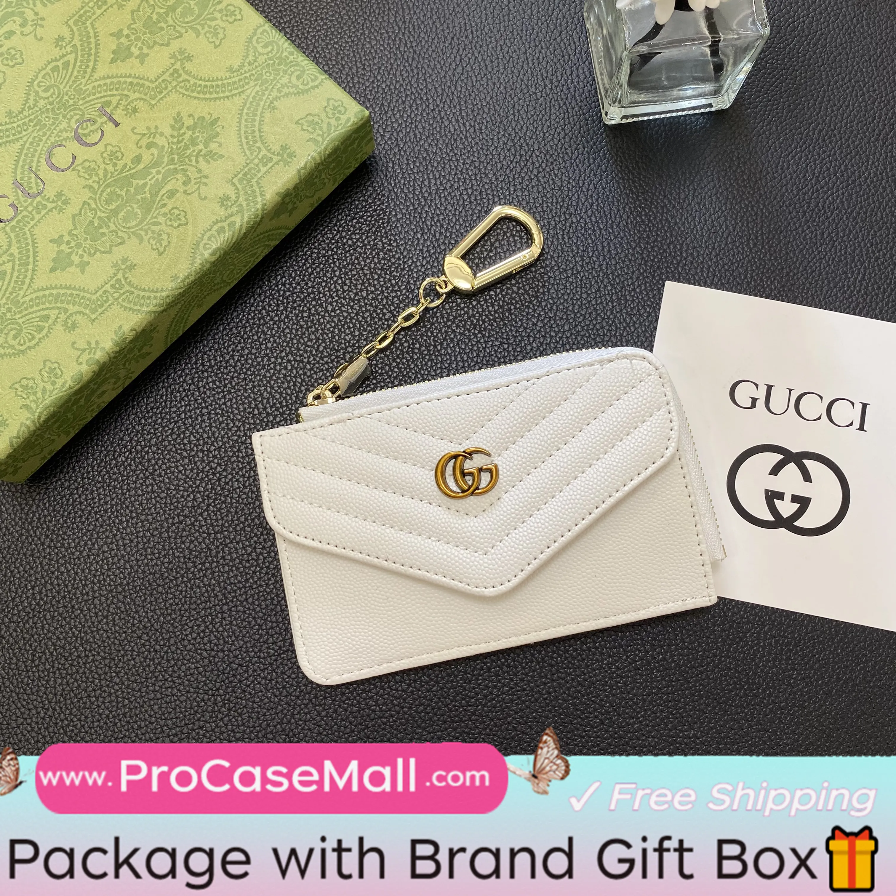 Gucci Elegant Leather GG Multi-Slot Wallet Card Holder
