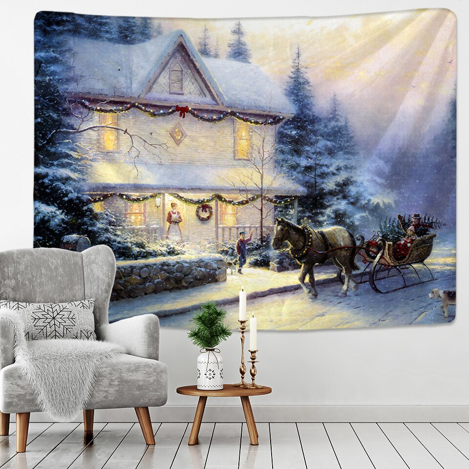 

Wall Tapestry - Christmas Oil Painting-150*130cm, 501 Original