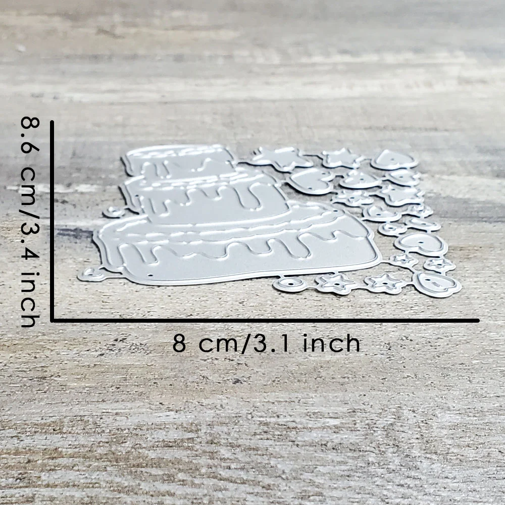 Oocharger Birthday Cake Metal Cutting Dies Scrapbooking Mold Knife Stencil Die Cuts Card Making DIY Craft Embossing New Dies For