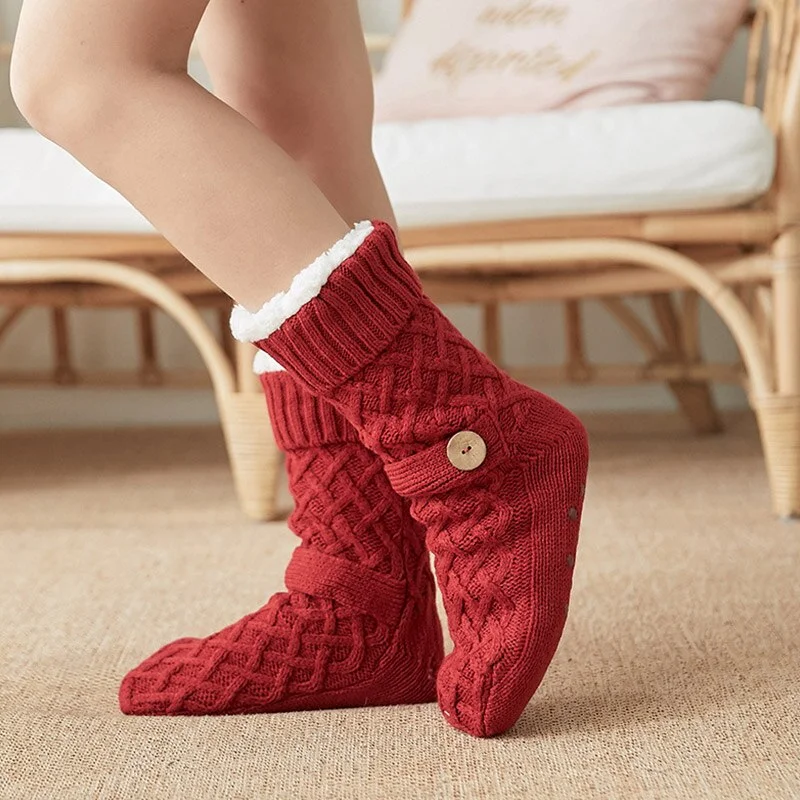 Slippers Women Indoor Sock with Fur Warm Plush Slippers Comfy Bedroom Slippers Non-slip Soft Home Shoes for Woman 2020