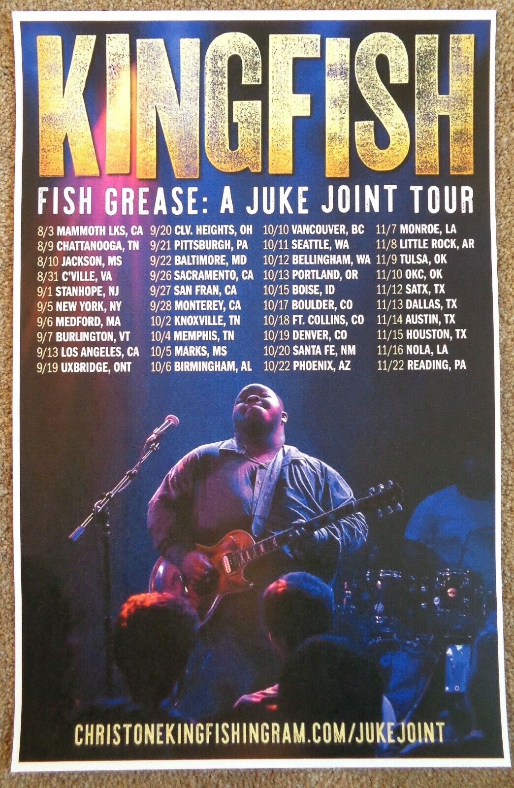 CHRISTONE KINGFISH INGRAM 2019 Tour POSTER North America Gig Concert