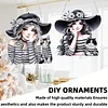 2Pcs Girl 2D Flat DIY Hanging Diamond Art Ornament Window Pendant (Stripes)