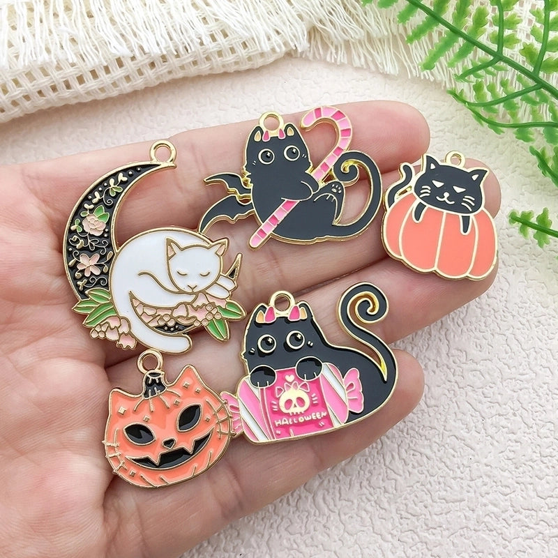 1 Piece 16*24mm 20*20mm 20 * 21mm Alloy Pumpkin Cat Bat Pendant Jewelry Accessories