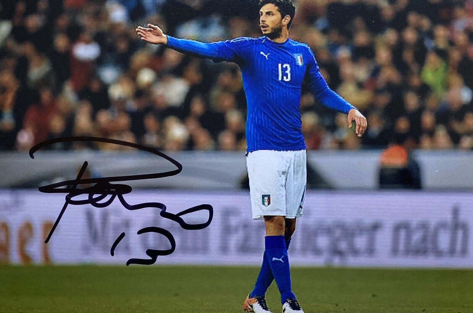 Andrea Ranocchia Genuine Hand Signed Inter Milan 6X4 Photo Poster painting, See Proof, 2