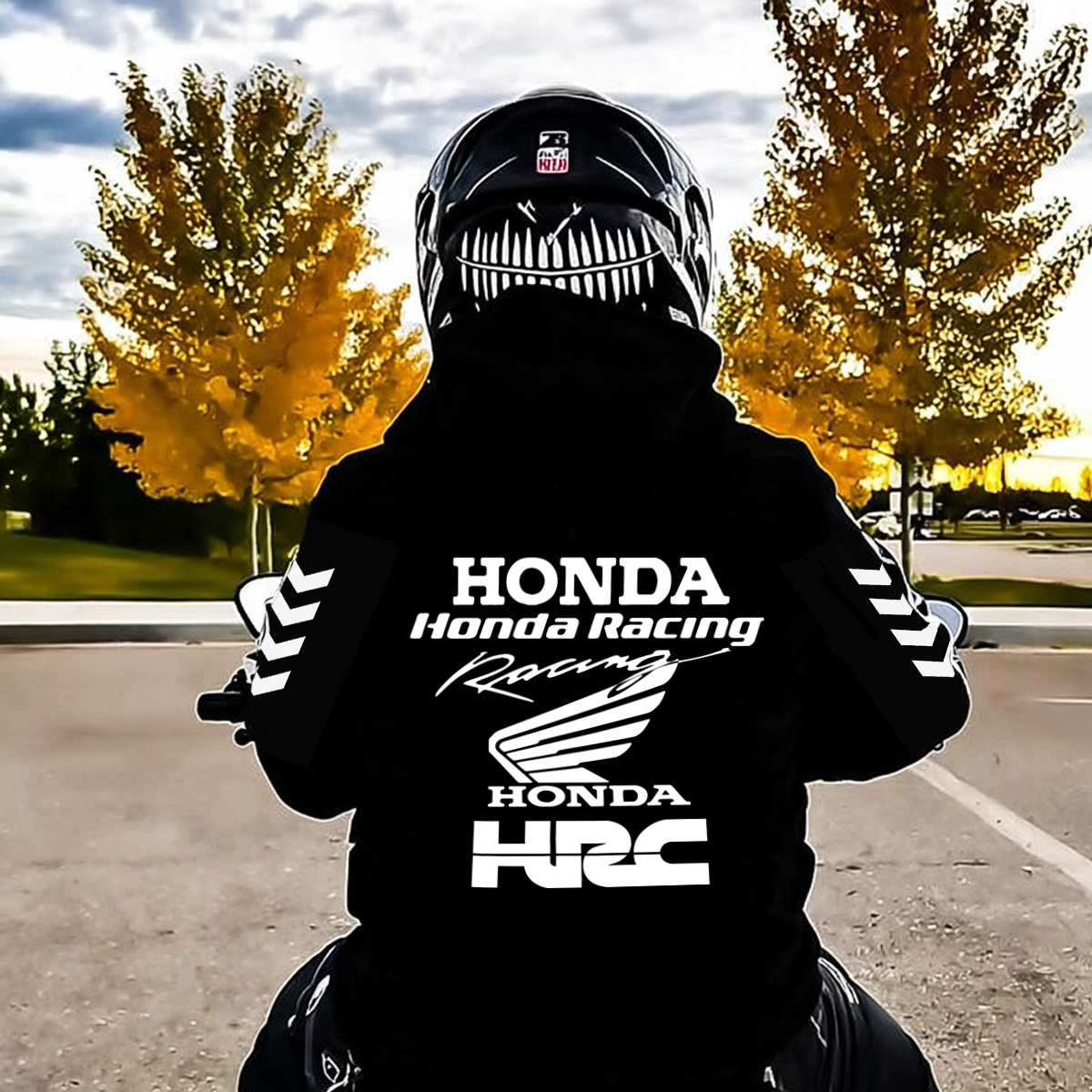 Luminous Honda Racing Motorcycle Riding Hoodie