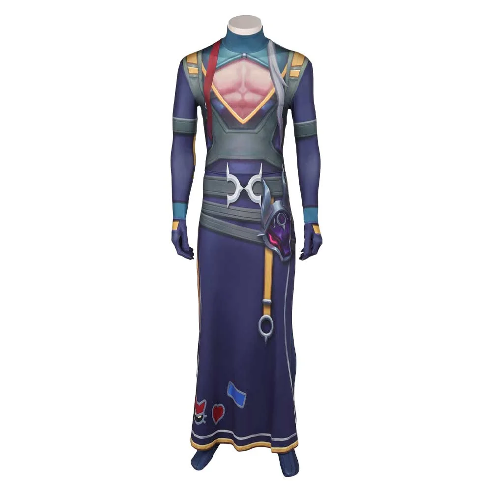Game League of Legends LOL Heartsteel Yone Purple Jumpsuit Outfits Cosplay Costume Halloween Carnival Suit
