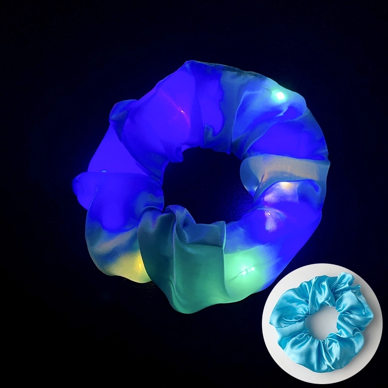 Halloween Novelty Women’S Solid Color Artificial Crystal Luminous Hair Tie