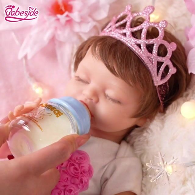 Babeside Nancy 16" Silicone Baby Girl &ndash; Smiling Princess in Heart Dress